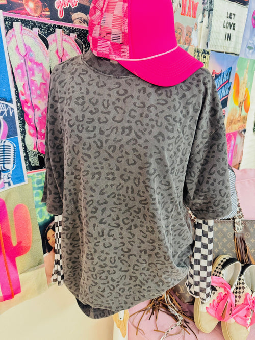 Black Leopard Weekend Boxy Tee