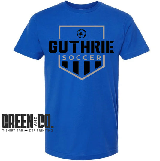 Blue Guthrie Soccer Logo Tee