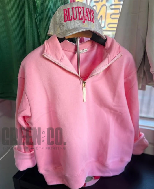 Zip Pink Pull Over